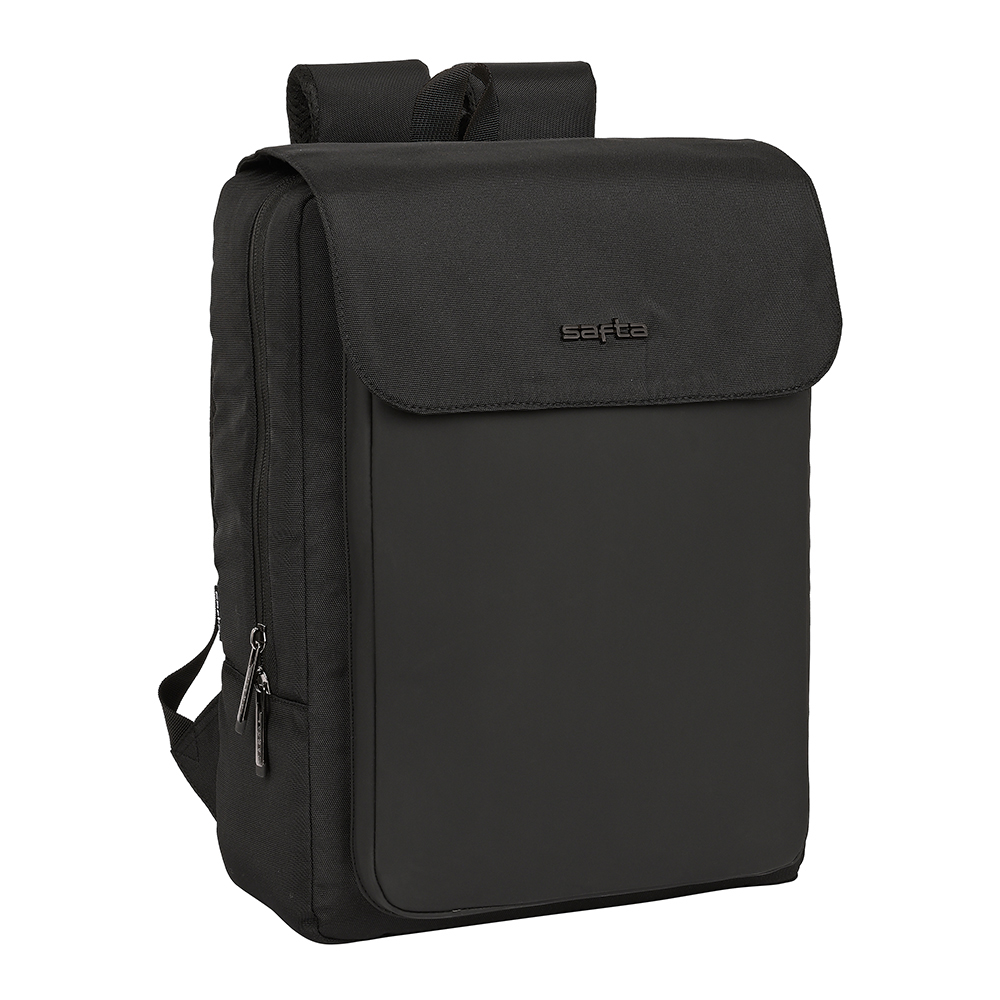 MOCHILA CON SOLAPA PORTATIL 13 3 USB SAFTA BUSINESS BLACK